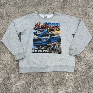 Dodge Ram 2500 Laramie Trucks Size Large Pullover Gray Long Sleeve Sweatshirt